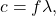 c=f\lambda,