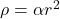 \rho=\alpha r^2