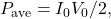 Rendered by QuickLaTeX.com P_{\mathrm{ave}}=I_0V_0/2,