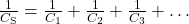 \frac{1}{C_{\mathrm{S}}}=\frac{1}{C_1}+\frac{1}{C_2}+\frac{1}{C_3}+\ldots