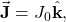 \vec{\mathbf{J}}=J_0\hat{\mathbf{k}},