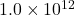1.0\times10^{12}