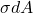 \sigma dA