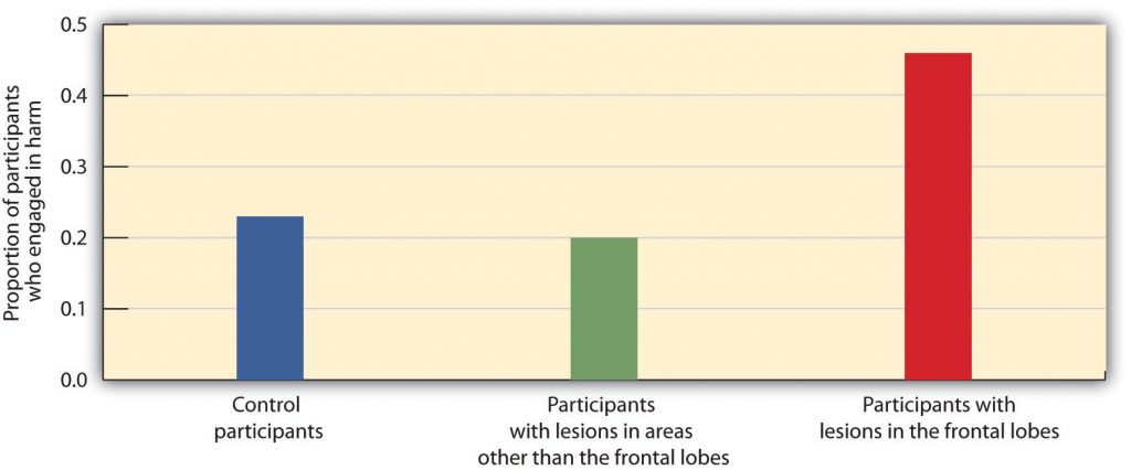 Frontal Lobe and Moral Judgment graph. Long description available.
