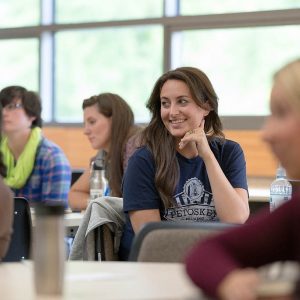 College students in a classroom.