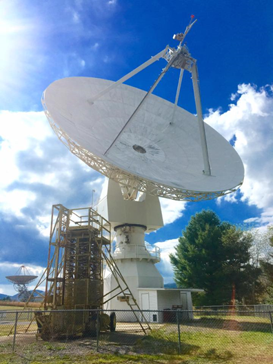 Skynet's 20 meter telescope at the Green Bank Observatory