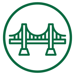 Icon of a bridge in a circle