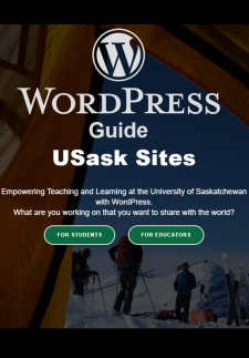 WordPress Guide: sites.usask.ca book cover