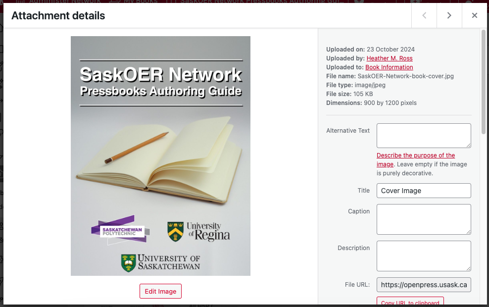 Screenshot showing the "Attachment details" screen.