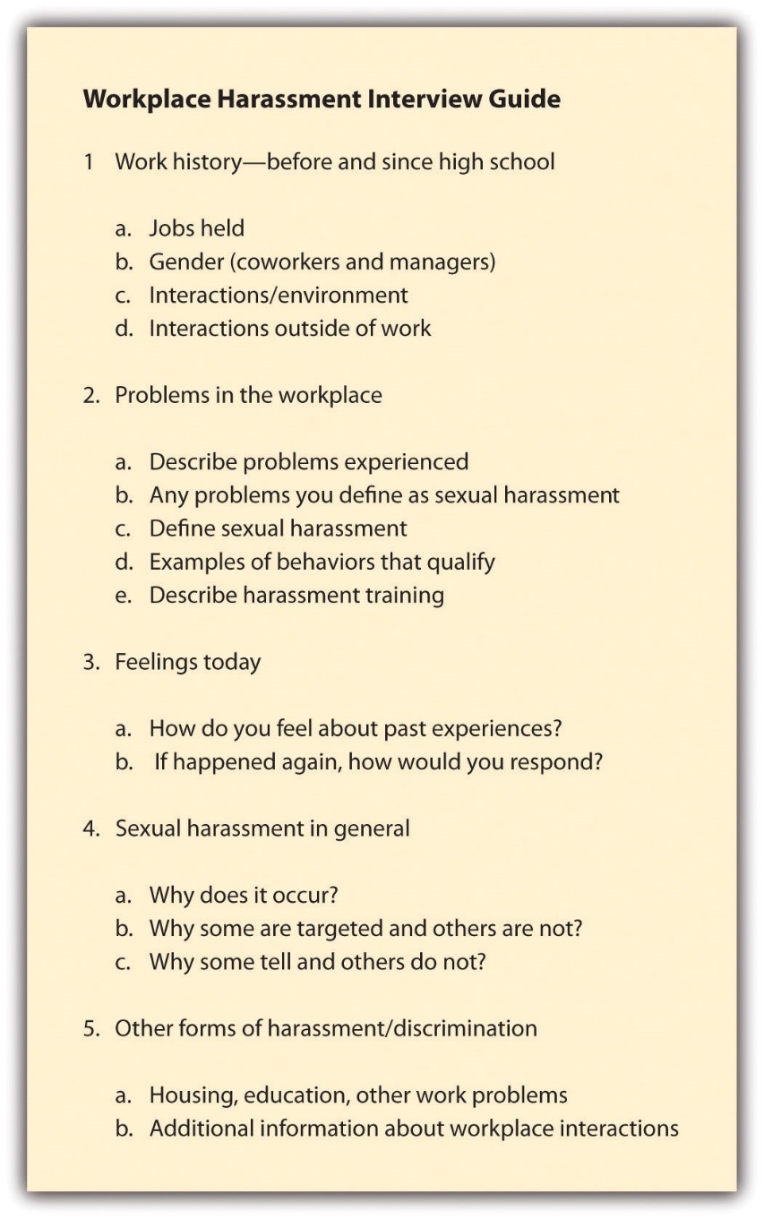 interview guide using topics, not questions