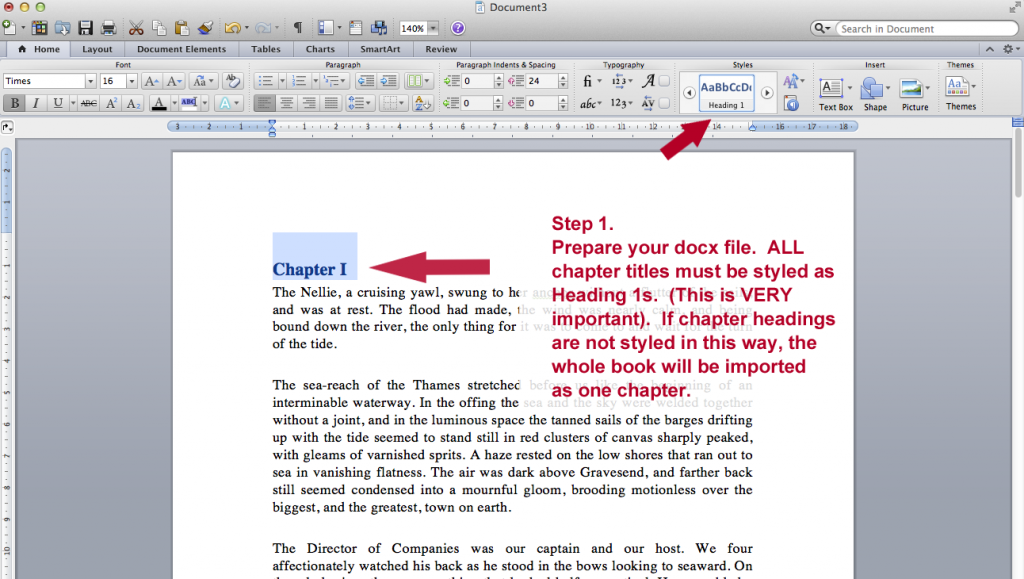 Step 1 Set Up Your docx File