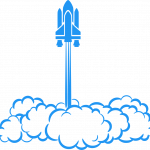 This pictures shows a rocket taking off to represent the start of the module