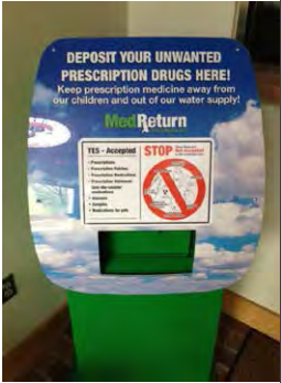 "MedRx box.JPG" by York Police is licensed under CC0 Photograph of a controlled substances collection receptacle