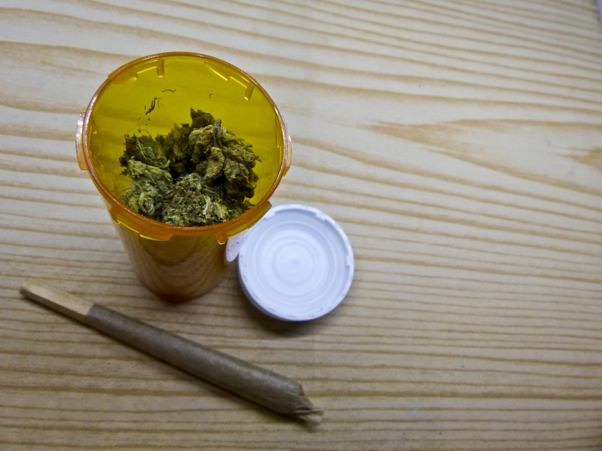 "Medical Marijuana" by Circe Denyer is licensed under CC0 Photo of medical marijuana in prescription bottle