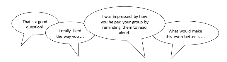 Using praise and positive language