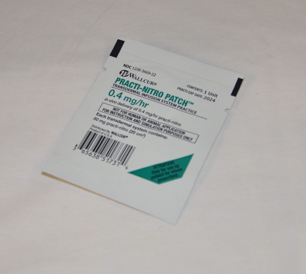 “DSC_17661.jpg” by British Columbia Institute of Technology (BCIT) is licensed under CC BY 4.0. Access for free at https://opentextbc.ca/clinicalskills/chapter/administering-topical-medication/. Photo showing topical patch