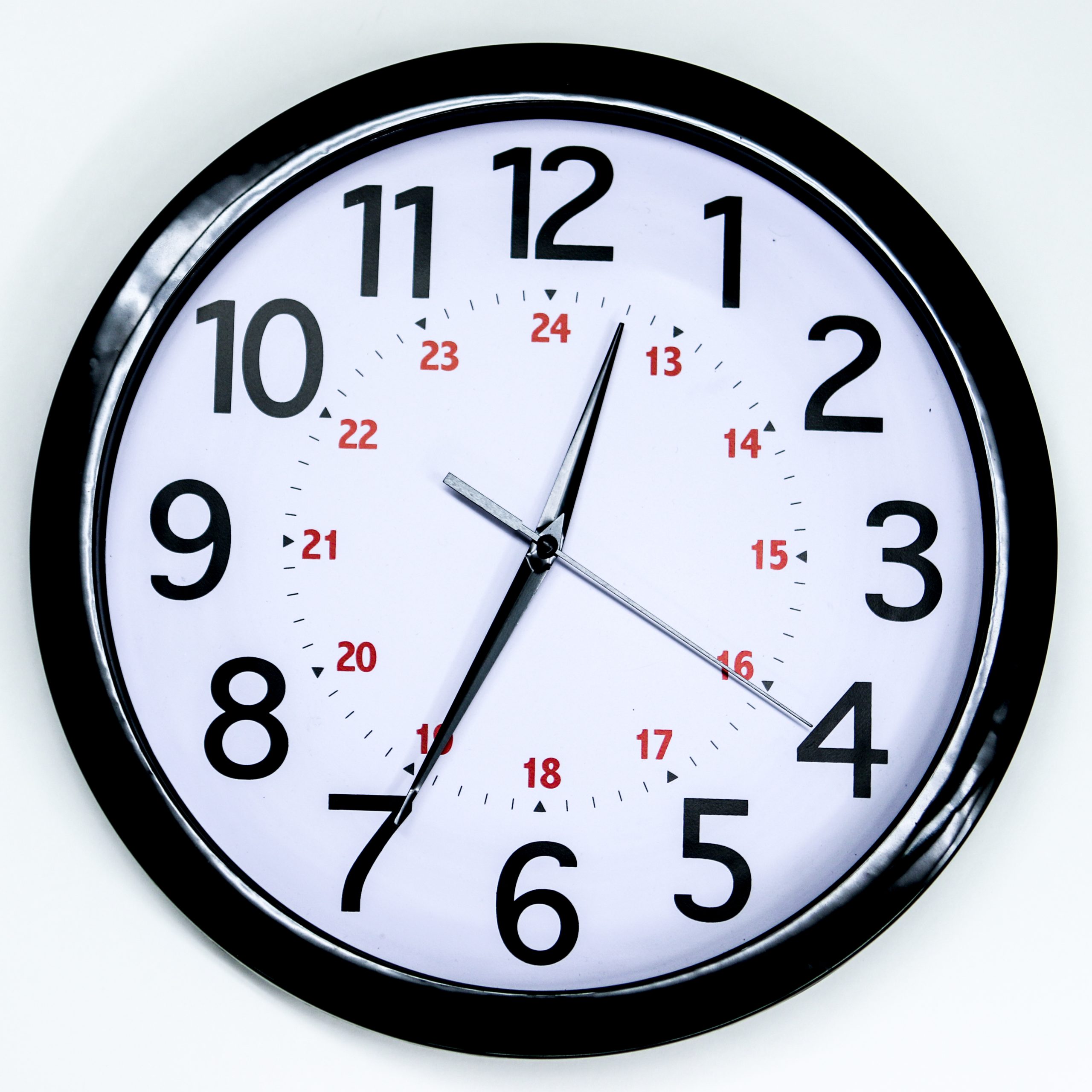 "Military Time Clock 3I3A0711.jpg" by Deanna Hoyord, Chippewa Valley Technical College is licensed under CC BY 4.0 Photo showing clock that has military time display
