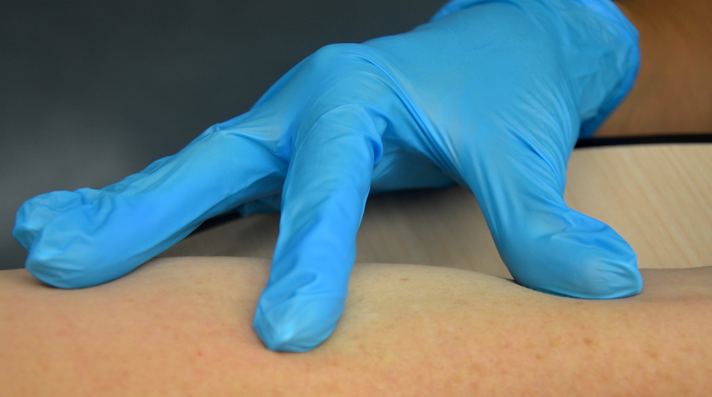 “ Book-pictures-2015-623.jpg” by British Columbia Institute of Technology (BCIT) is licensed under CC BY 4.0. Access for free at https://opentextbc.ca/clinicalskills/chapter/6-7-intradermal-subcutaneous-and-intramuscular-injections/ Photo showing closeup of gloved hand holding skin taut