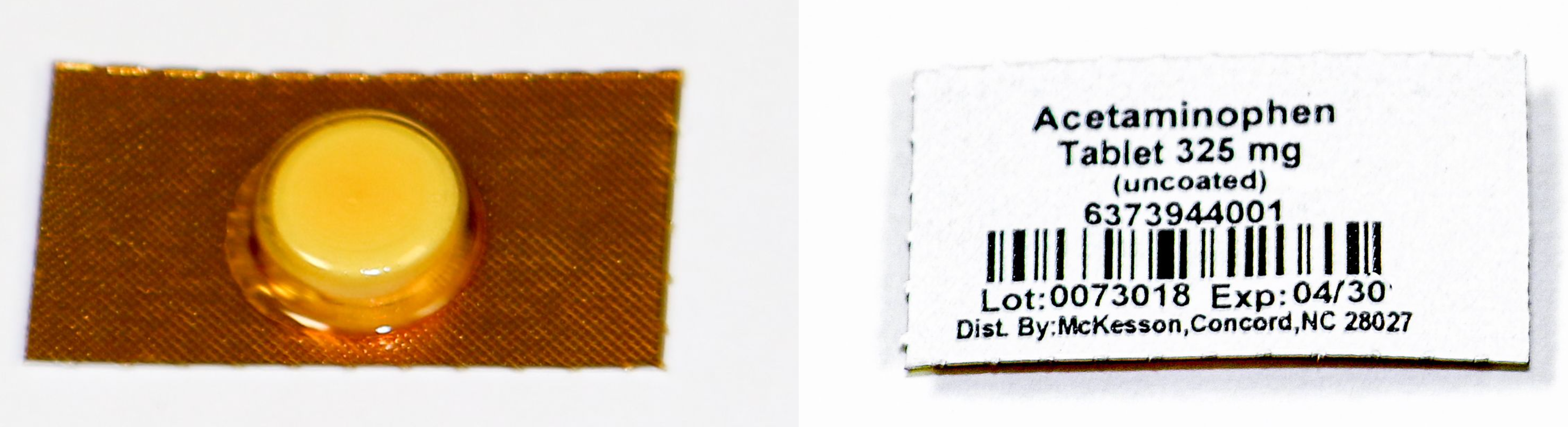 "Unit Does Packaging.jpg" and "Unit Dose Label.jpg" by Deanna Hoyord, Chippewa Valley Technical College is licensed under CC BY 4.0 Photo showing unit does packaging for a 325 milligram tablet of acetaminophen