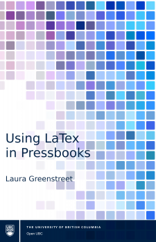 Using LaTeX in Pressbooks book cover
