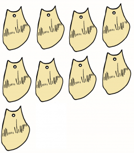 There are nine pouches.