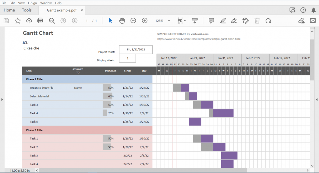 Figure: Gantt chart