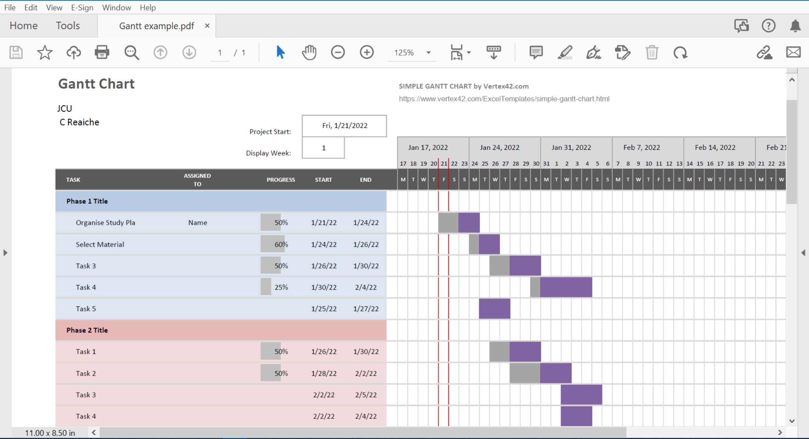 Figure: Gantt chart