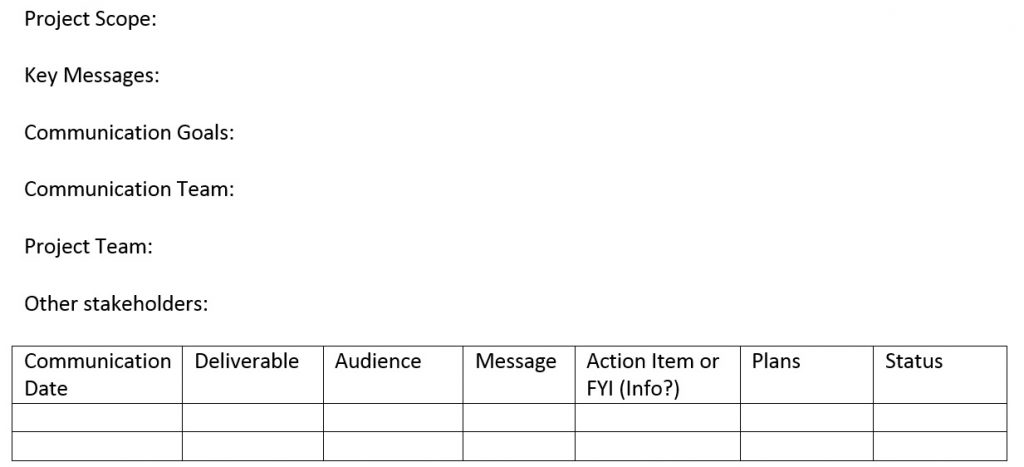Stakeholder communication template