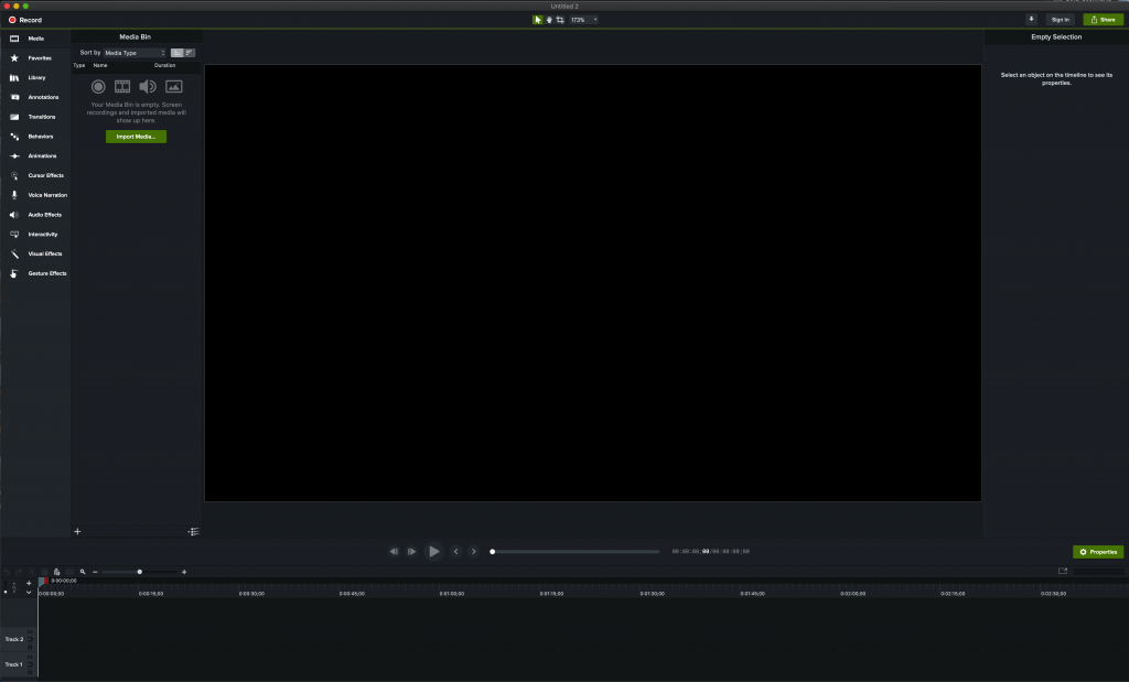 Camtasia Interface