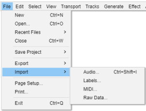 File, Import Menu