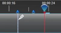 Slice the media clip on the timeline