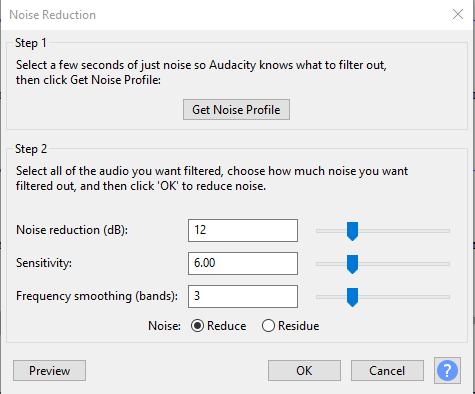 Noise Reduction Window