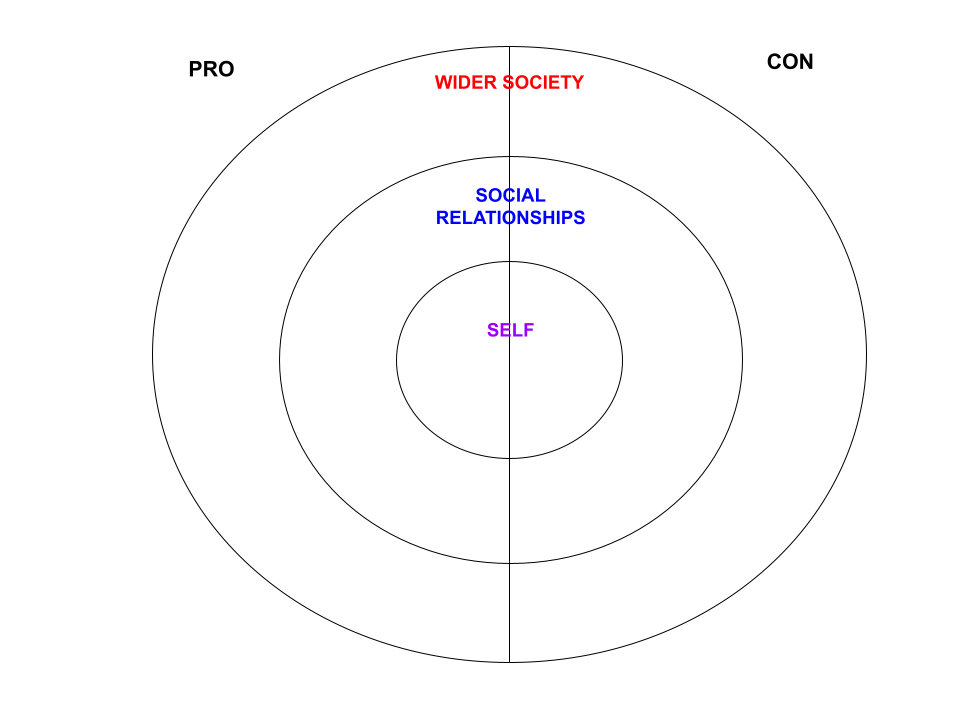 Technology Considerations for Self, Social Relationships and our Wider Society